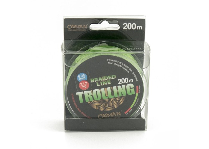 Шнур Caiman Trolling 200м 0,35мм #4.5 зеленый