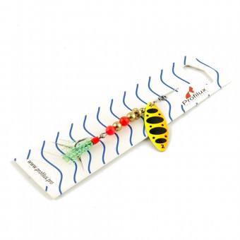 Блесна вращающаяся Profilux Лонг2 5гр цв. 218 желтый-оранжевый (5 шт в упак.)