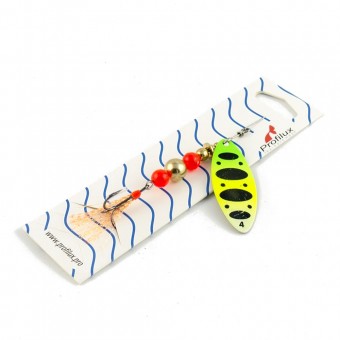 Блесна вращающаяся Profilux Лонг4 12гр цв. 210 перламутр-желтый-салатовый (5 шт в упак.)