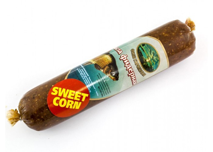 Прикормка колбасная (Паста фидерная) ФИШ ГАРМОНИЯ (кукуруза) (28 шт в упак.)