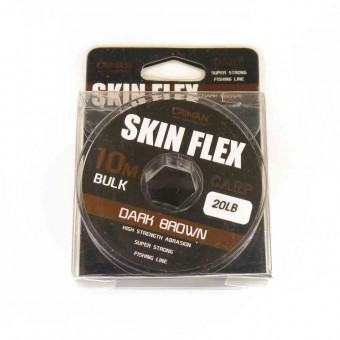 Поводочный материал Caiman Skin Flex в оплетке Dark Brown 10m 20lbs 205859