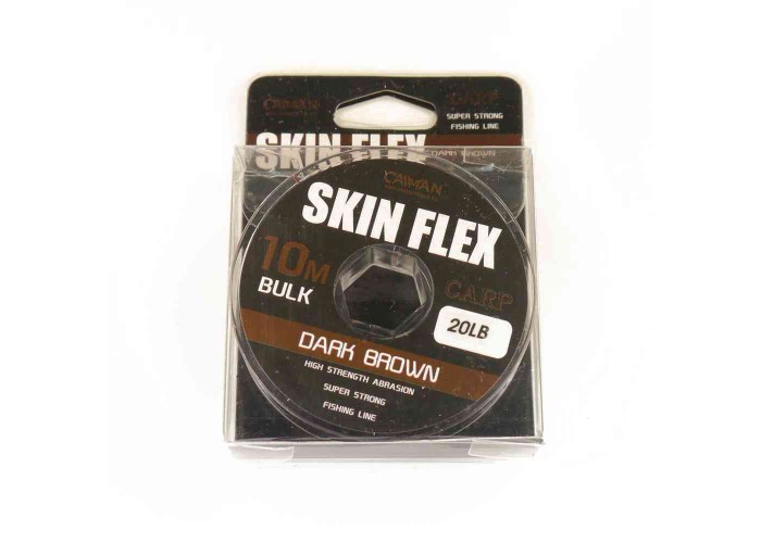 Поводочный материал Caiman Skin Flex в оплетке Dark Brown 10m 20lbs 205859