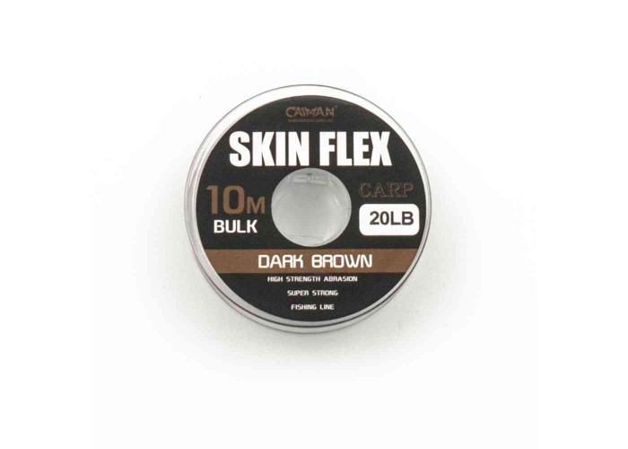 Поводочный материал Caiman Skin Flex в оплетке Dark Brown 10m 20lbs 205859