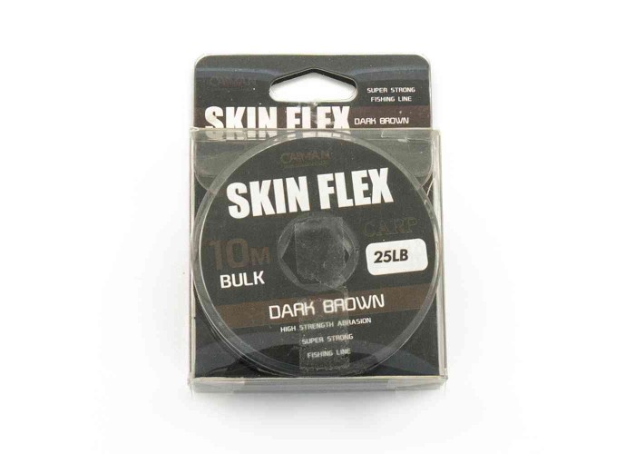Поводочный материал Caiman Skin Flex в оплетке Dark Brown 10m 25lbs 205860