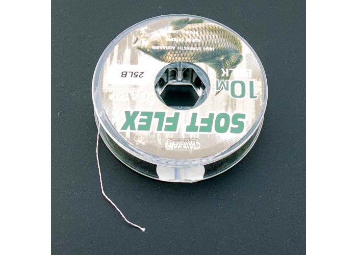 Поводочный материал без оплетки Caiman Soft Flex White+black 10m 25lbs 245856