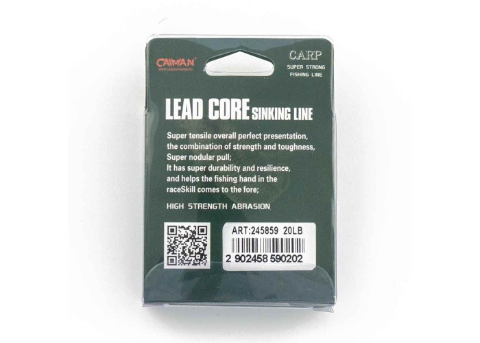 Поводочный материал (lead core) Caiman Soft Flex black+white+green 10m 20lbs 245859