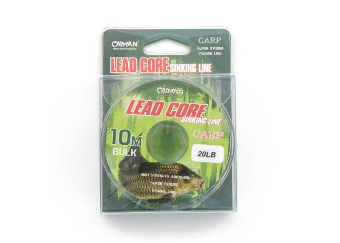 Поводочный материал (lead core) Caiman Soft Flex black+white+green 10m 20lbs 245859