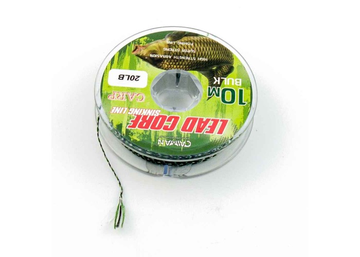 Поводочный материал (lead core) Caiman Soft Flex black+white+green 10m 20lbs 245859
