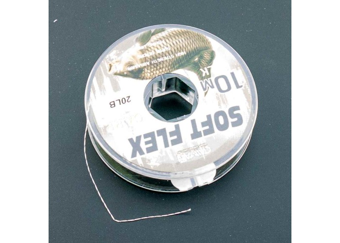 Поводочный материал без оплетки Caiman Soft Flex White+black 10m 20lbs 245855