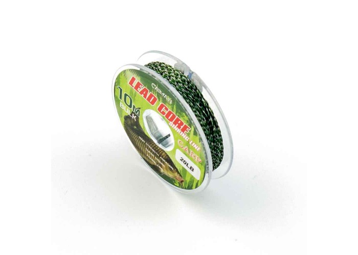 Поводочный материал (lead core) Caiman Soft Flex black+white+green 10m 20lbs 245859
