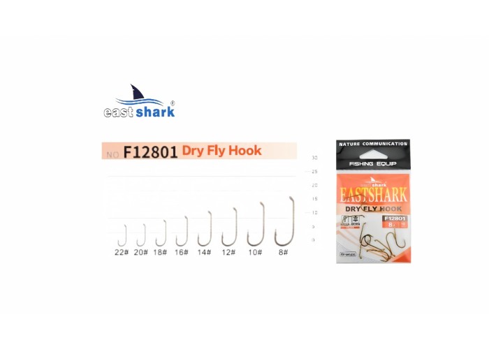 Крючок одинарный EastShark Fly Hook №8 (уп.10 шт)