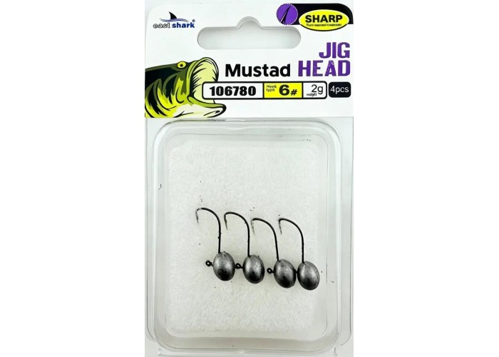 Джиг-головка EastShark JigHead 2 г крючок №6 ( уп. 4 шт)
