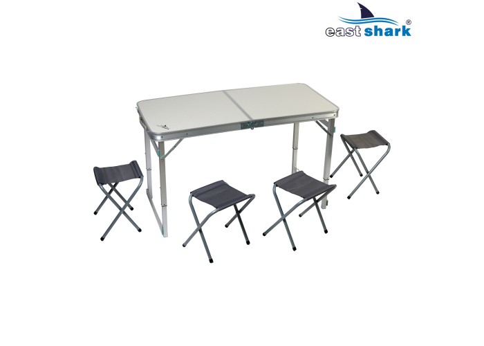 Набор алюминиевый стол + 4 стула 57*114 см усиленный