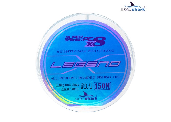 Шнур EastShark Legend X8 150м 0,14мм #0,8 голубой