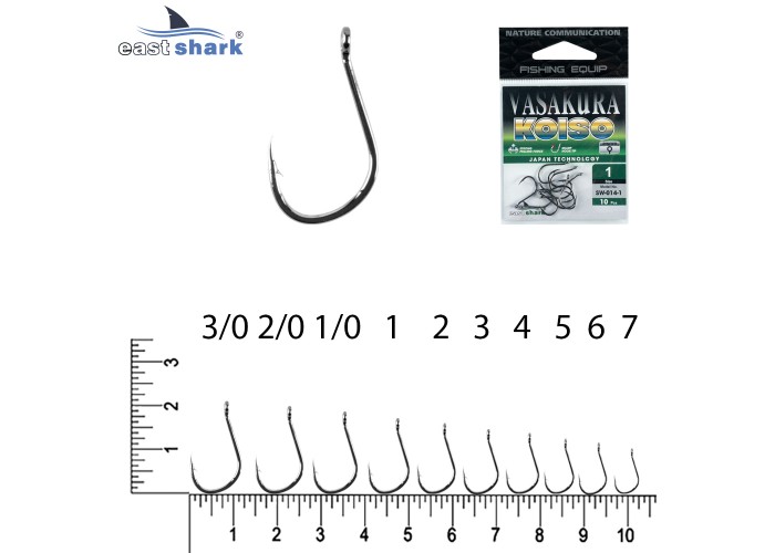 Крючки NEW EastShark Vasakura KOISO № 4 BL