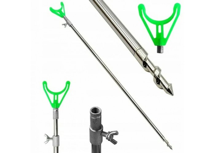 Подставка нержавейка с буром и выкр. рогатулей 1,8 м