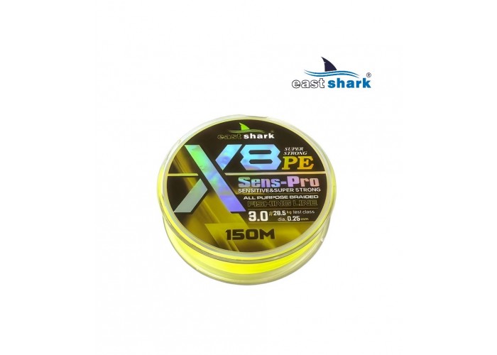 Шнур EastShark Sens-Pro X8 (150м) 0,16мм #1.0 желтый 
