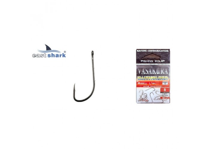 Крючки NEW EastShark Vasakura Baitholder Black № 10 (уп/10 шт)