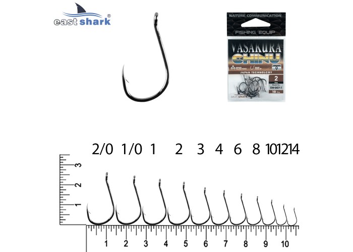 Крючки NEW EastShark Vasakura CHINU № 12 BL