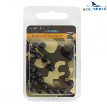 Силиконовая бусина (плавающая) черная d7 ES201607 (20160701)