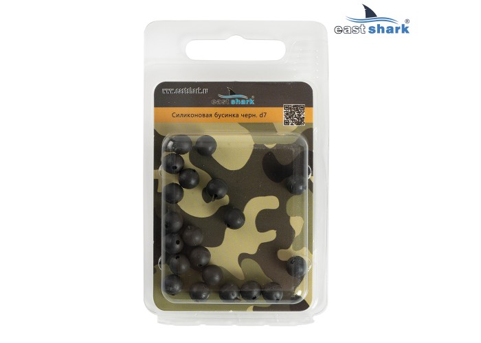 Силиконовая бусина (плавающая) черная d7 ES201607 (20160701)