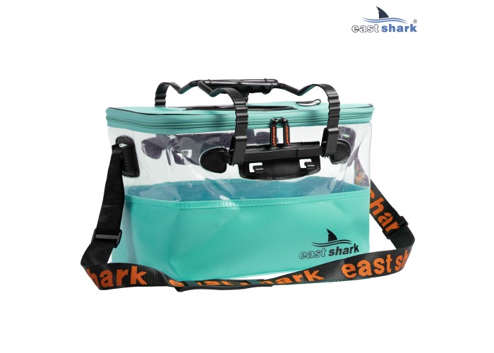 Мягкое ведро для живца EastShark ME 45*26*25 см бирюзовое