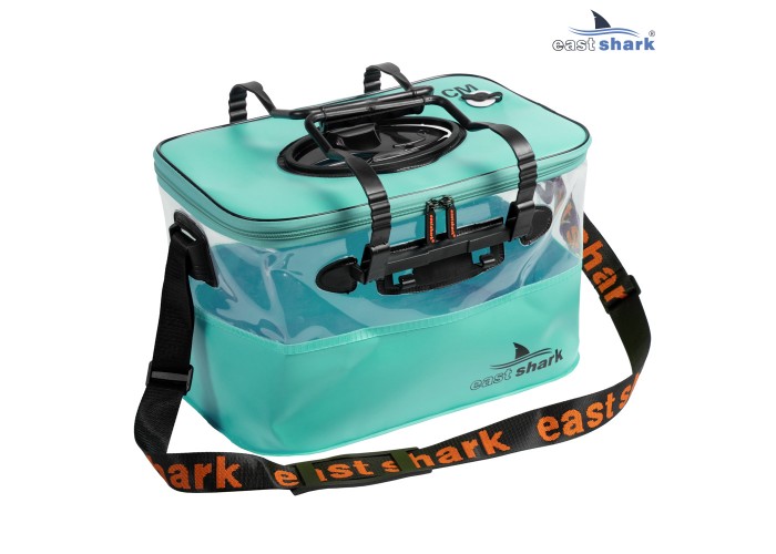 Мягкое ведро для живца EastShark ME 45*26*25 см бирюзовое