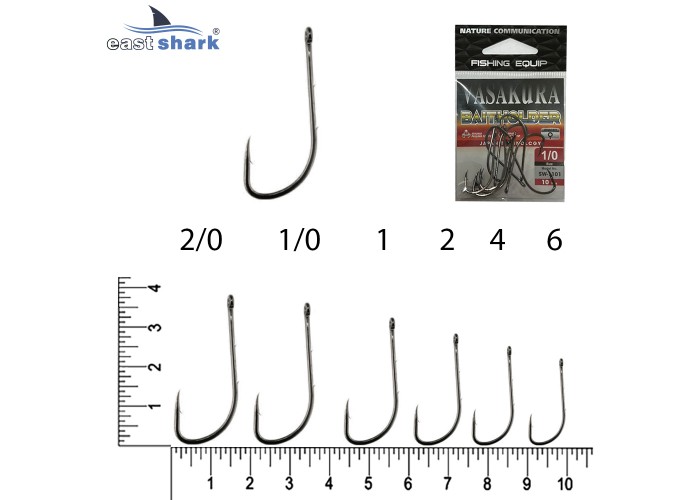 Крючки NEW EastShark Vasakura BAITHOLDER № 6 BL 