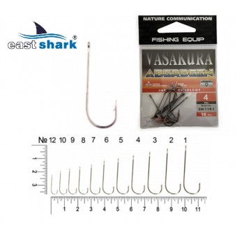 Крючки NEW EastShark Vasakura ABERDEEN № 1 BL (уп/10 шт)