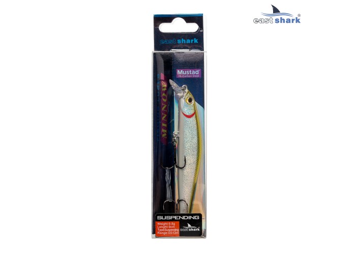 Воблер EastShark Minnow 9см. 9.8г. 0.5-1.3m Suspending col.#004