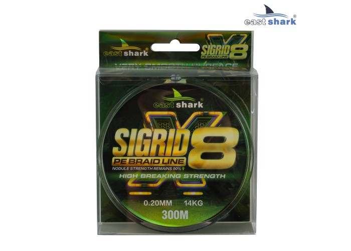 Шнур 300м EastShark SIGRID X8 0,25мм зеленый