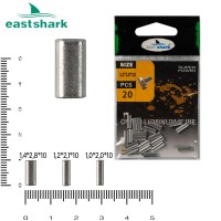 Овальная обжимная алюминиевая трубка D 1,2*2,1*10 (уп./20шт.)