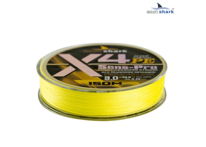 Шнур EastShark Sens-Pro X4 150м 0,25мм #3.0 желтый