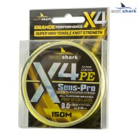 Шнур EastShark Sens-Pro X4 150м 0,25мм #3.0 желтый