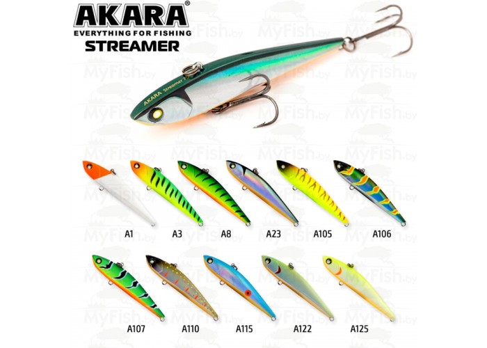 Воблер Akara раттлин Streamer 75 мм 14 гр А105