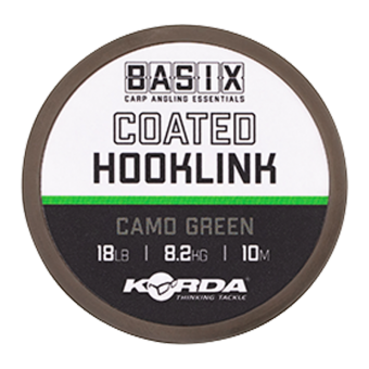 Поводковый материал Basix Coated Hooklink 18lb 10м Camo green