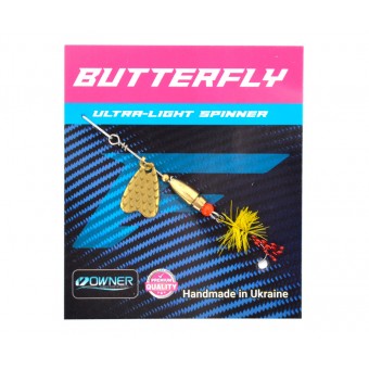 Блесна Butterfly 1,1г лепесток золото желтая муха