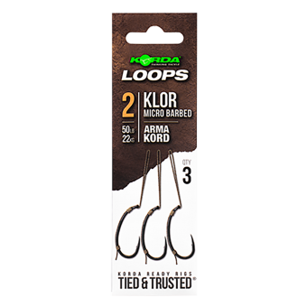 Поводок готовый Loop Rigs Klor №2 50lb с крючком и волосом