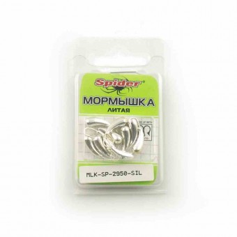 Мормышка Spider литая Уралка с отверст. 5,0 мм Sil (10шт в упак)