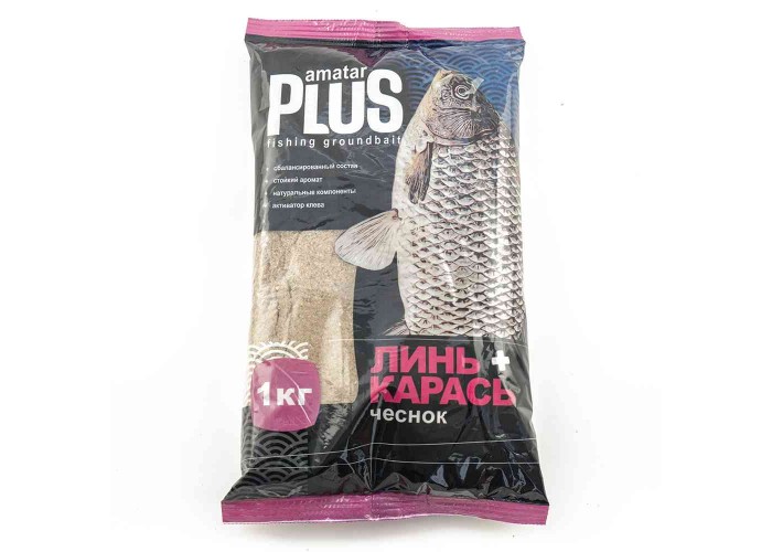 Прикормка Amatar PLUS 1кг (в упак. 10 шт.) Линь-карась-чеснок