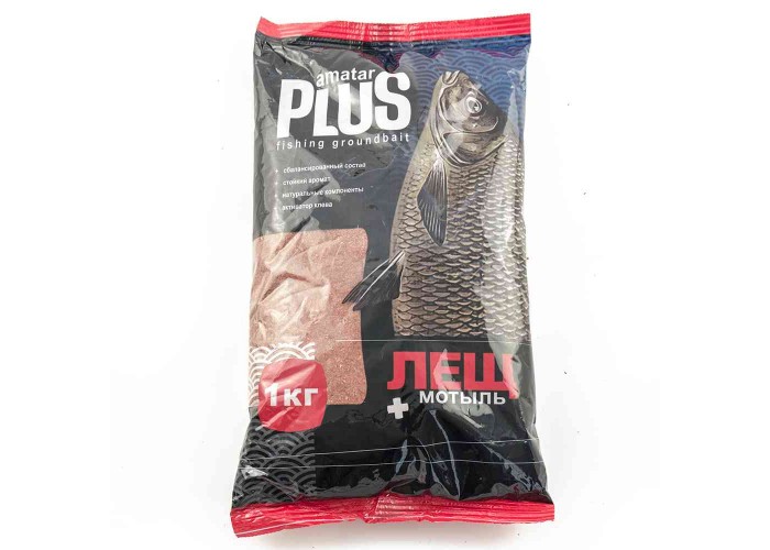 Прикормка Amatar PLUS 1кг (в упак. 10 шт.) Лещ-Мотыль