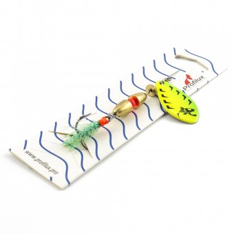 Блесна вращающаяся Profilux Таймень М 12гр цв. 219 желтый-салатовый (5 шт в упак.)