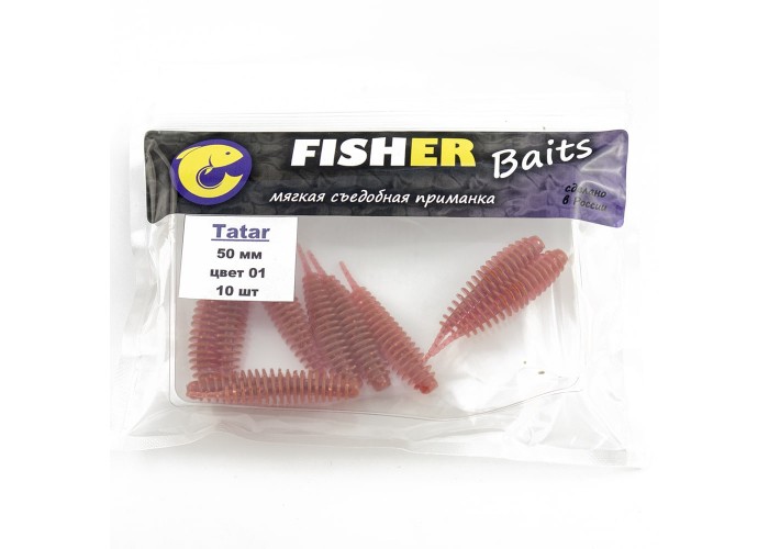Виброхвост FISHER BAITS Tatar 50мм цвет 01 (уп. 10шт)