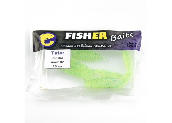 Виброхвост FISHER BAITS Tatar 50мм цвет 07 (уп. 10шт)
