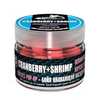Бойлы плавающие Sonik Baits Pop-Up 14мм Cranberry+Shrimp (Клюква+Креветка) банка 90мл