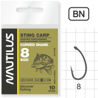 Крючок Nautilus Sting Carp Curved Shank S-1148BN №8