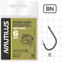 Крючок Nautilus Sting Carp Wide gape S-1142BN №6
