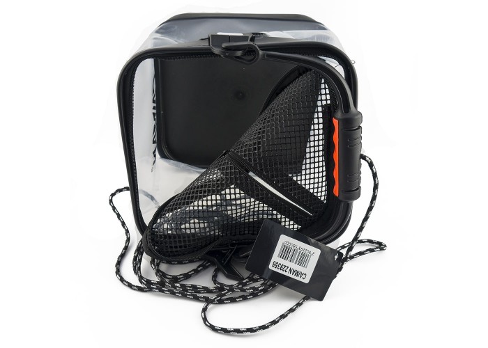 Ведро складное прозрачное Caiman EVA 10 л с крышкой-сеткой