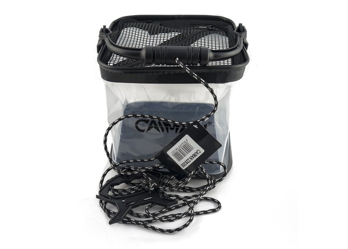 Ведро складное прозрачное Caiman EVA 10 л с крышкой-сеткой