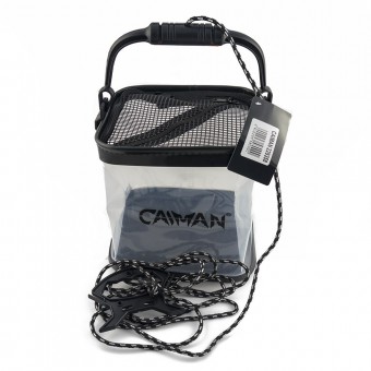 Ведро складное прозрачное Caiman EVA 10 л с крышкой-сеткой